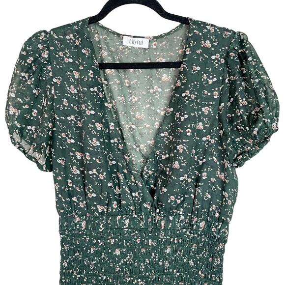 Lilyful Green Floral Mini Dress - Picture 9 of 13